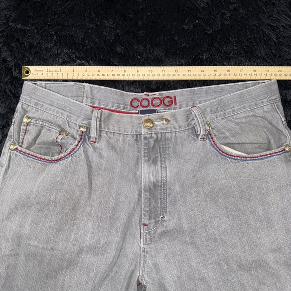 Coogi Jeans Mens 42x35 Gray Premium Colors Embroidered Back Pockets Baggy Y2K - Picture 8 of 14